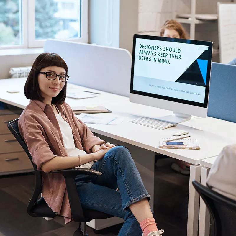 Student at a workstation